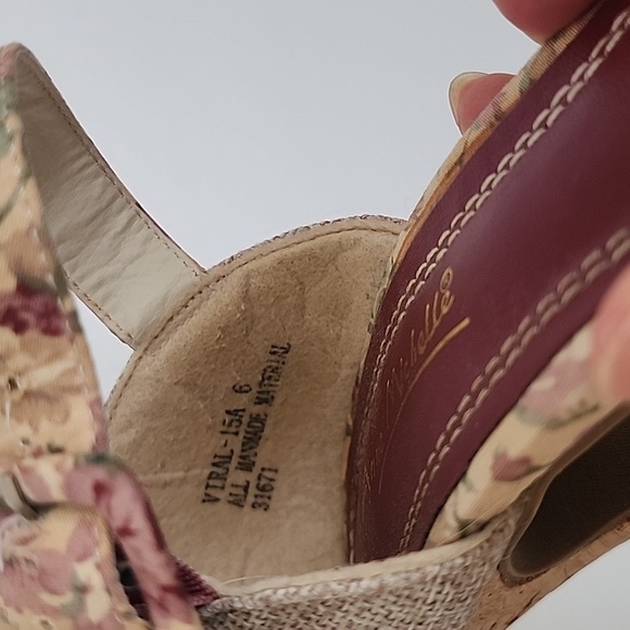 Anne Michelle Pink Viral Platform Peep Toe Wedge High Heels Pumps Cottage Core - Picture 7 of 9